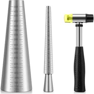 해피앨리 링 팔찌 사이즈 측정 도구 세트 금속 맨드릴 고무 망치 및 수리용 스테인리스 스틸 포함