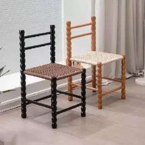 라탄 식탁의자 디자인 등받이 원목체어 카페 스툴 엔틱
