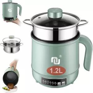 타이머와 자동 차단 기능이 있는 스마트 미니 냄비 1.2L 논스틱 급속 국수 요리기 스테인리스 스틸 찜기