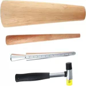 Utoolmart 메탈 링 사이즈 맨드릴 브레이슬릿 스틱 게이지 측정 보석 도구 망치 세트