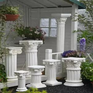 로마기둥화분 성전 그리스기둥 촬영 사각 복고풍 조형물