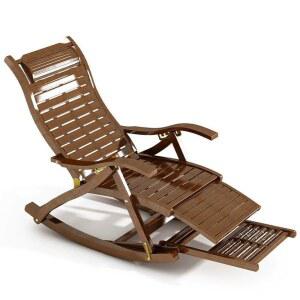 대나무 흔들의자 접이식 낮잠 안락의자 여름 라운지 안락 거실 벤치 체어