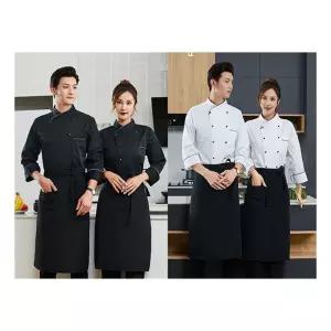 키밍 긴팔 조리사복세트 작업복 조리복 남성 여성 oGE8+4yfx