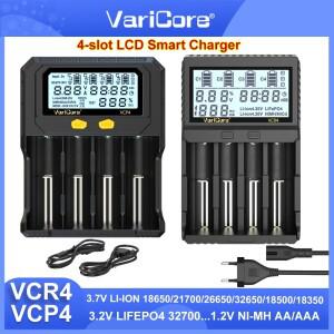 VariCore VCP4 LCD 스마트 충전기 18650/21700/26650 리튬 이온 3.7V LiFePO4 NiMH/Cd AA 공용 배터리