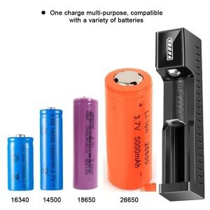 공용 리튬 배터리 USB 스마트 충전기, 26650, 14500/10440 Ni-mh 단일 슬롯 3.7-4.2V