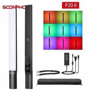 호환  SOONPHO P20II 사진 조명 스틱 핸드헬드 2500K-8500K RGB 컬러풀 스틱 LED 비디오 조명 스튜디오 사