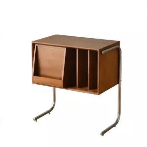 원목 레코드 장식장 진열 체리우드 사이드 판 캐비닛 보관정리 오디오랙 수납장 우드