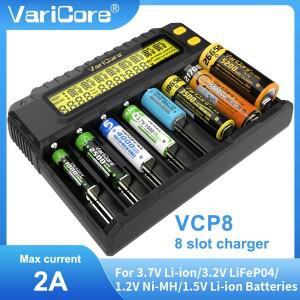 VariCore VCP8 스마트 배터리 충전기 18650/21700/26650 리튬이온 3.7V LiFePO4 니켈수소 AA 공용 보호