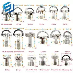 D링 카메라 마운트 나사 퀵 릴리스 플레이트 어댑터 나사 삼각대 모노포드 볼헤드 Dslr 사진 고정 나사 1/4