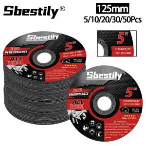 5/10/20/30/50 개/대 125mm 5 인치 컷 오프 휠 초박형 디스크 앵글 그라인더 용 금속 및 스테인레스 스틸