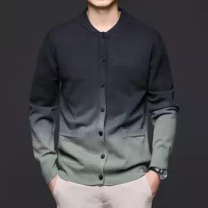 EAMT 남성 니트 캐주얼 가을 보카시 카디건 슬림 코트 브이넥 YJ3