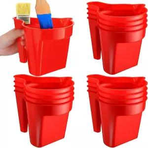 젤린 12피스 페인트 컵에는 17온스의 얼룩 브러시 홀더가 있는 통 바니시 버킷 용기 트림 작업