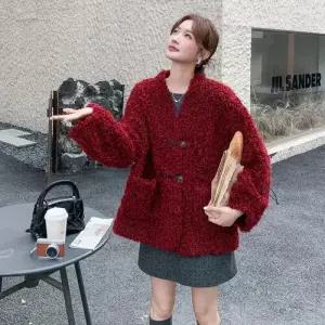 헐크 여사친 여성용 페이크 자켓 퍼 가죽 코트 일체형 KKE1