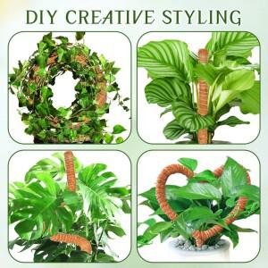 30-100cm 구부릴 수 있는 식물 등반 지지대 이끼 코이어 폴 실내 몬스테라 연장