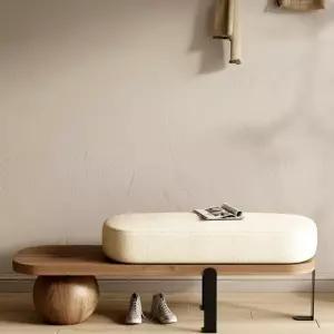 북유럽 양털 벤치 펜션 현관 복도 체어 리조트 예쁜