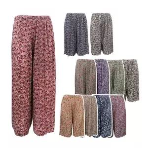 쓰리몰 여성 5부8부 플리츠 꽃무늬 팬츠 주름 냉장고 바지 빅사이즈 촌캉스 몸빼 바지