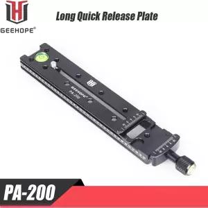 GEEHOPE PA-200 퀵 릴리스 플레이트 200mm Arca 스위스 범용 표준 레일 노드 슬라이드 금속 클램프 DSLR 카