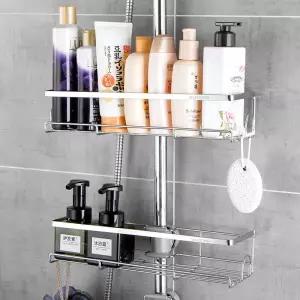 샤워기 목욕탕 걸이 바 선반 고정 기둥 수납 바구니