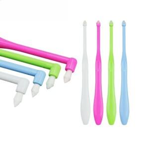 40pcs 치열 교정 칫솔 단일 헤드 부드러운 머리 터프티드 브러쉬 구강 청소