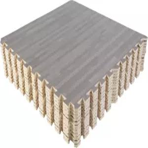 EVA 폼 바닥 타일 12팩 - 48 SQFT 우드그레인 퍼즐 매트 가족실 또는 체육관 연동 그레이