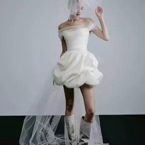 미니 웨딩드레스 오프숄더 원피스 드레스 결혼식 웨딩 촬영