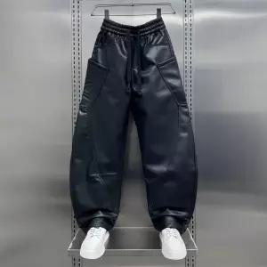 겨울 벨벳 가죽바지 남자 오토바이 방풍 방한