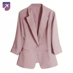 크 린넨 여성 여름 정장 숏자켓 자켓 린넨자켓 코튼