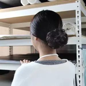 올림머리 똥머리 가발 집게핀 자연갈색 (KYR-WFGZUO8)