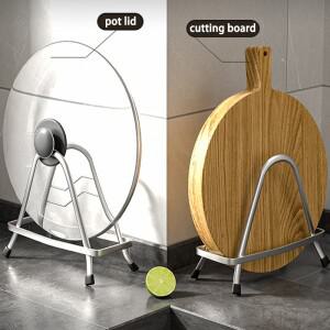스테인리스 스틸 주방 선반 도마 홀더 팬 커버 랙 냄비 뚜껑 정리대 접시