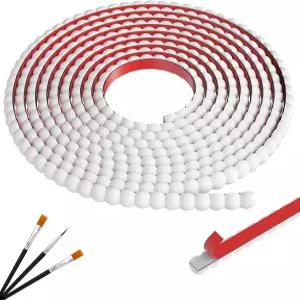 JSIWOTH 10피트 장식용 구슬 진주 벽 몰딩 트림 DIY 홈 데코 욕실 거울 프레임 캐비닛 가장자리 문과 창문