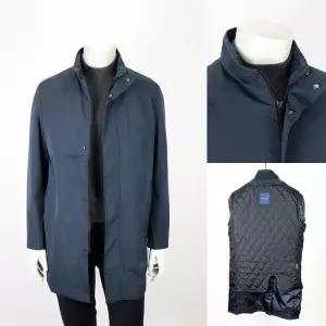 [브렌우드]이중 라이너 신슐레이트 간절기 트렌치코트 네이비