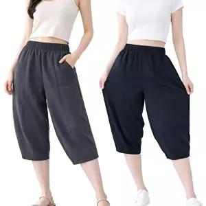 [모든GO]여성 린넨 항아리바지 7부 밴딩팬츠 절개패턴 시원한 여름바지 빅사이즈