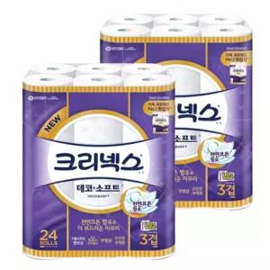크리넥스 데코앤소프트 30M / 35M 24롤 2묶음/깨끗한 나라 화장지