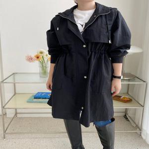 여성 고급 가을 간절기 야상 사파리 점퍼 루즈핏 후드 롱 스트링 안감 바람막이 자켓 14종