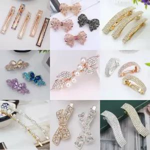 진주 큐빅 보석 리본 미니 헤어핀 집게핀 앞머리 옆머리 클립 단발 일자 올림머리 반묶음 반머리 예쁜 이쁜 실삔 똑딱핀 자동핀 똑딱이 삔