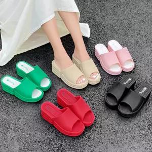 베리슈 여성 6cm 발편한 에바 통굽 키높이슬리퍼 여름 사무실 회사 식당 웨지힐 실내화 샌들