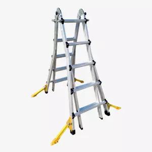 일반 LS-5단 사다리 HSN-L1025 노랑 미니 아웃트리거 부착 A형 H형 알루미늄 다목적 사다리