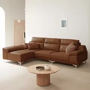 뉴테라 천연면피 가죽 4인용 소파+카우치스툴 DF921808