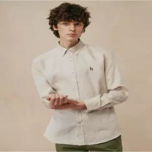 헤지스 남성 25SS 베이지 린넨 셔츠 HZSH5B301I1