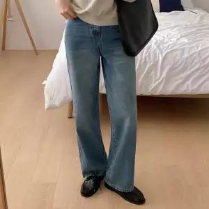 [코코블랑] 와이드 히든밴딩 데님팬츠(숏,미들,롱)