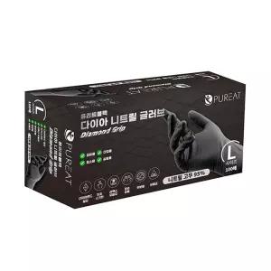 퓨리트 블랙 다이아 니트릴 글러브 8.0g 100매 세차장갑 고무장갑