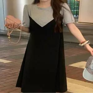 ONM 뷔스티에 레이어드 롱 원피스 반팔 일체형 임부복