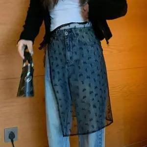 ONM 레이스 시스루 랩스타일 여성 레이어드 스커트 패