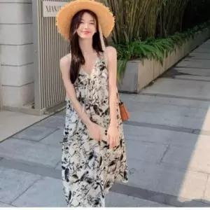 ONM 여성 플라워 여름 나시 롱 원피스 민소매 휴양지