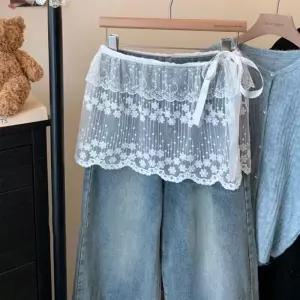 ONM 프릴 시스루 레이어드 치마 미니 레이스 스커트