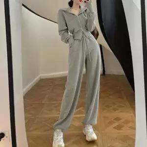 ONM 후드 크롭 트레이닝 세트 투피스 벌룬소매 허리밴