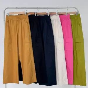 ONM 베이직 여자 팬츠 컬러 와이드 카고바지