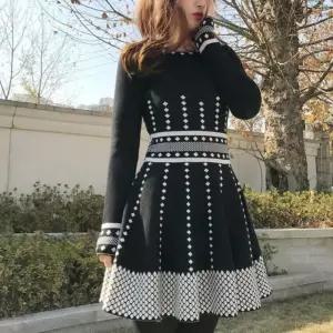 ONM 봄 니트 원피스 롱원피스 봄 여성 쉬폰 미니 봄