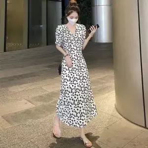 ONM 휴양지룩 허리끈조절 롱 원피스 브이넥 여리여리