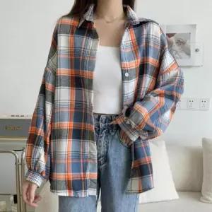 ONM 여성 간절기 캐주얼 빈티지 셔츠 자켓 복고풍 체